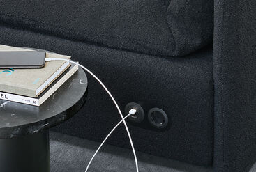 Sofa with integrated power cable system