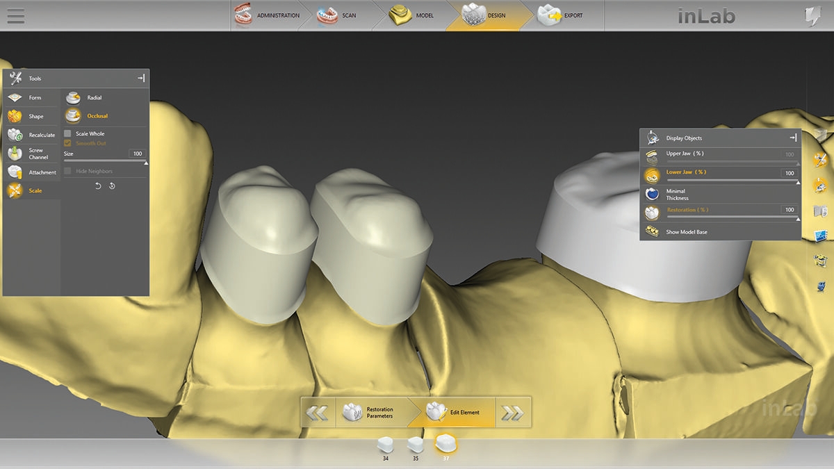 inLab CAD Software, individual primary telescope