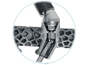 Angled screw access channel with Atlantis bridges and hybrids