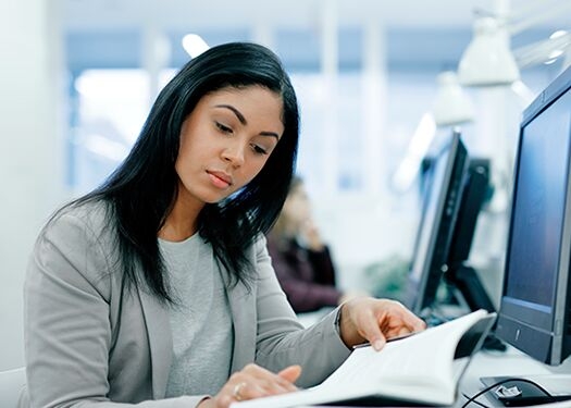 Girl with computer