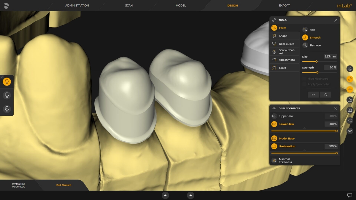 inLab CAD Software, individual primary telescope