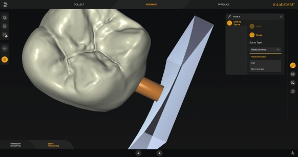 Inspection wall strength with inLab CAM Software